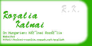 rozalia kalnai business card